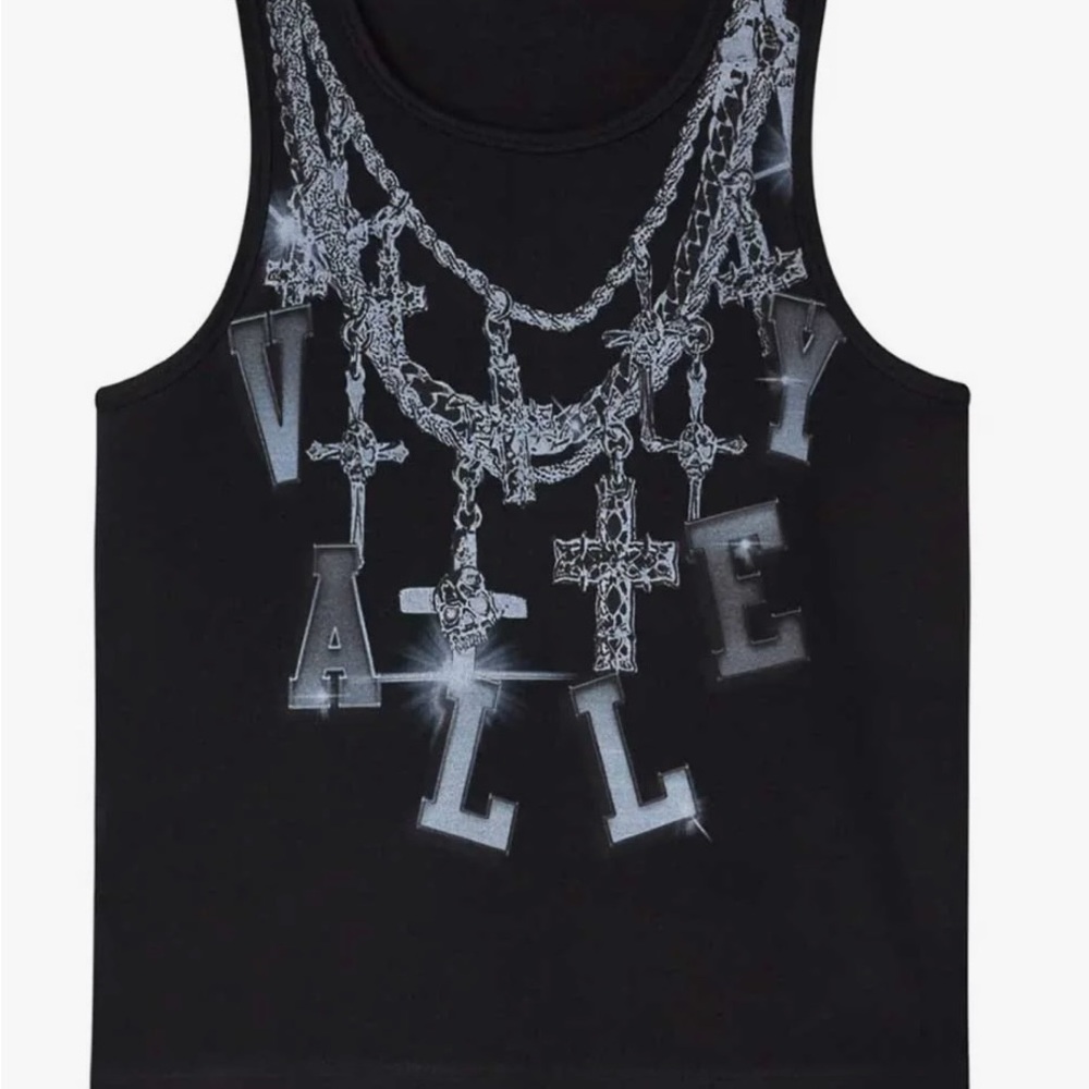 Valley Lane Black Tank Top with Silver Accents
